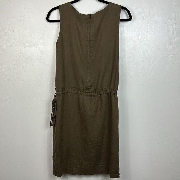 Em Em Sleeveless Knee Length Pleated Front Dress In Brown Size S - Picture 2 of 6